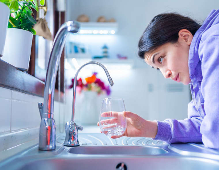 Drinking water from sink faucet