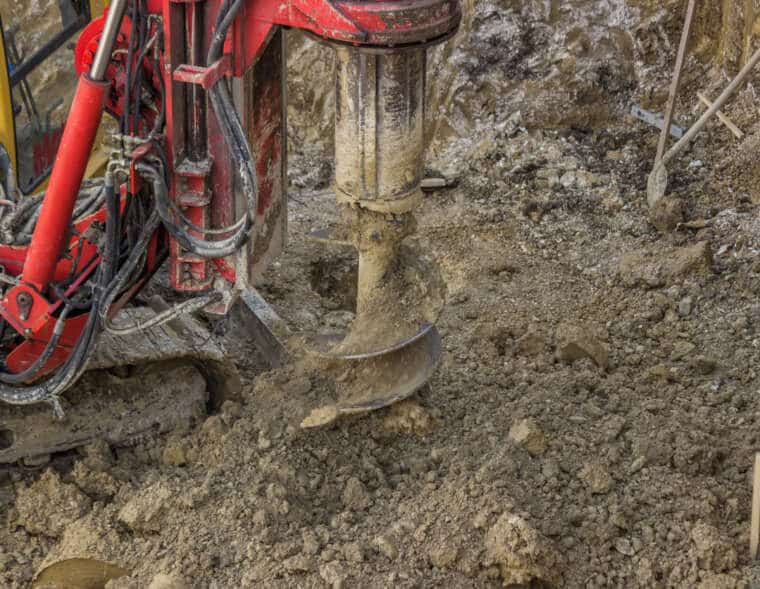 drill bit with motion blur on ground hole drilling machine