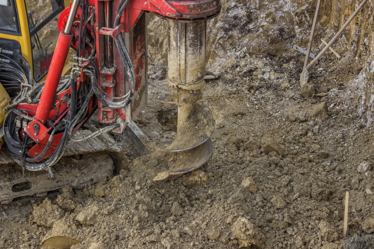 drill bit with motion blur on ground hole drilling machine